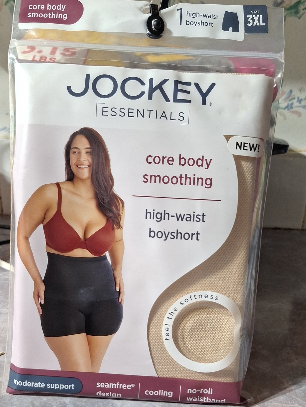 Jockey Essentials High-Waist Boyshort - Core Body Smoothing (Beige)